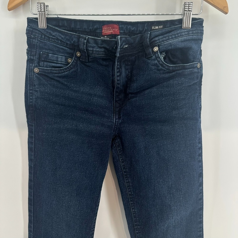 Truth Substance Common Sense Jeans 12 Blue Denim Slim Fit Skinny Leg Low Rise